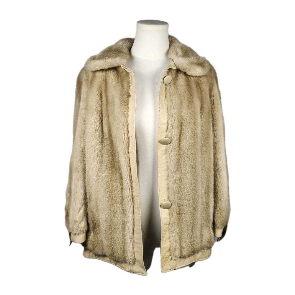 Vintage Tissavel France Because by Gina Rossi Faux Fur Coat Mob Wife‎  Appx Sz S